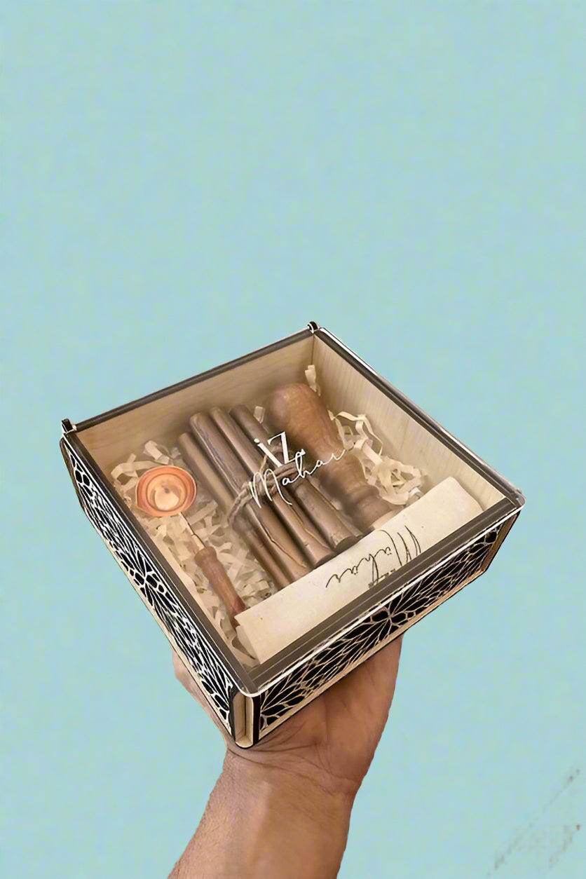 Geschenkset Siegelstempel & Siegelwachs – Personalisierte Wachsstempelbox